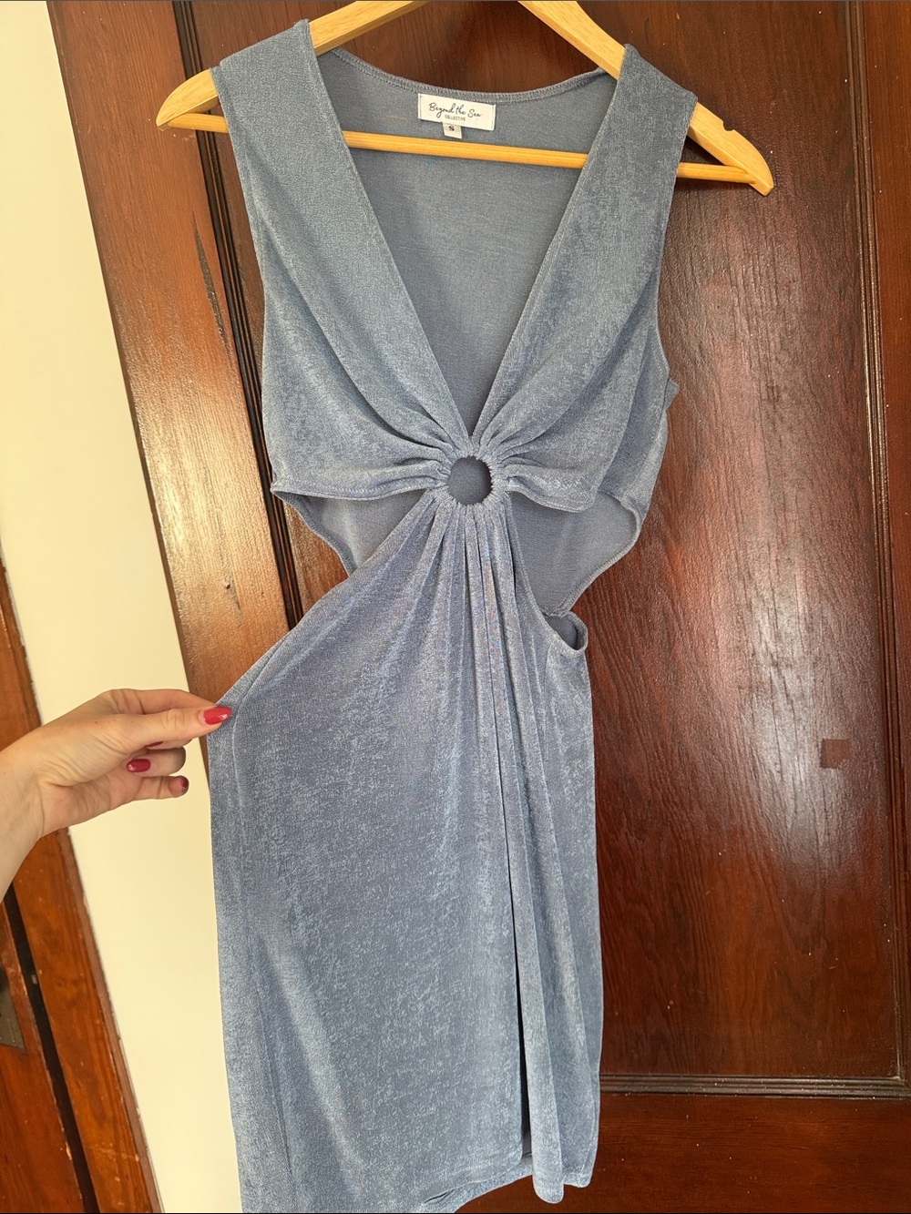 Billabong Dusty Blue Ring-Front Cutout mini Dress